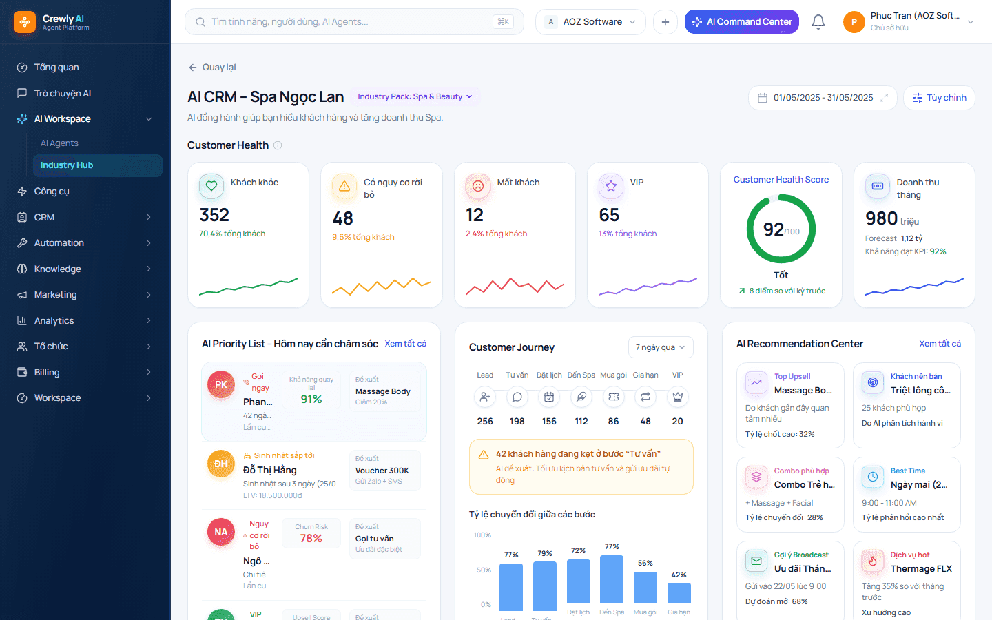 Một hồ sơ khách hàng 360°, không rời rạc theo kênh