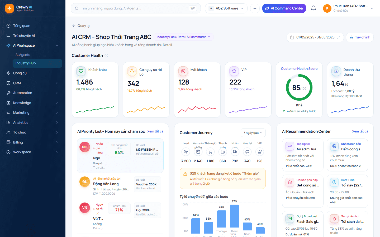 Một hồ sơ khách hàng 360°, không rời rạc theo kênh